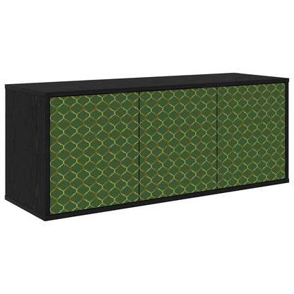 Wall-mounted TV Cabinet GELEEN 102 x 33 x 40 cm Black Oak