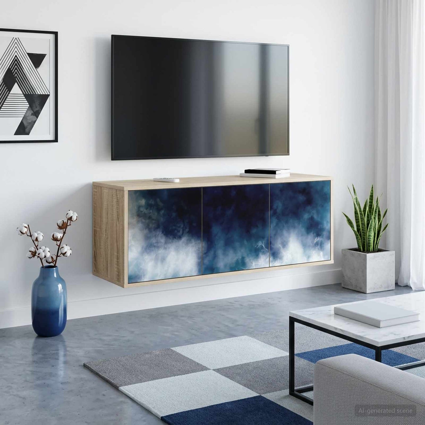 Wall-mounted TV Cabinet RAALTE 102 x 33 x 40 cm Sonoma Oak