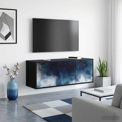 Wall-mounted TV Cabinet RAALTE 102 x 33 x 40 cm Black Oak