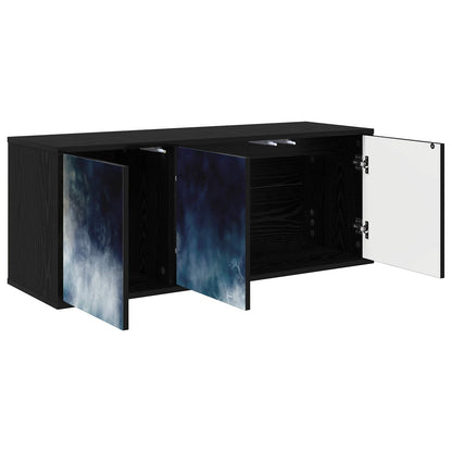 Wall-mounted TV Cabinet RAALTE 102 x 33 x 40 cm Black Oak