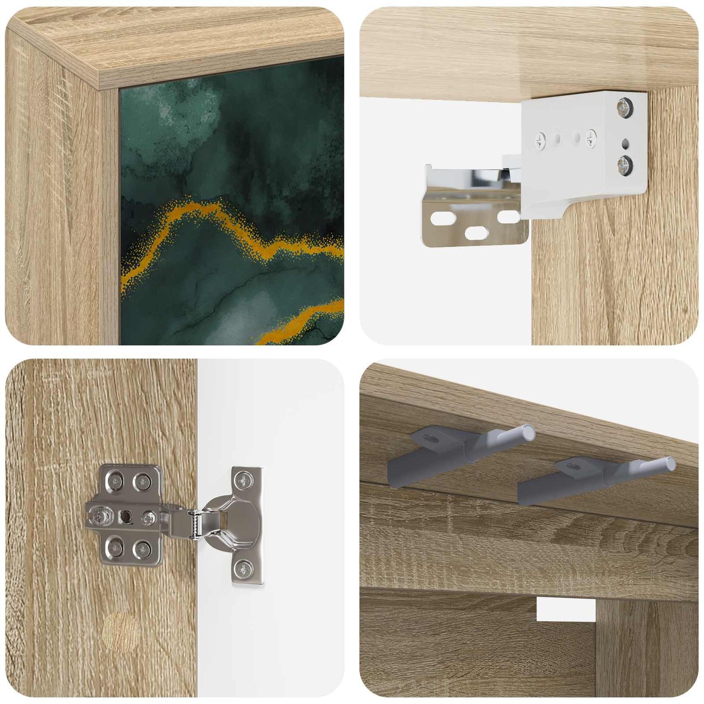 Wall-mounted TV Cabinet WIJHE 102 x 33 x 40 cm Sonoma Oak