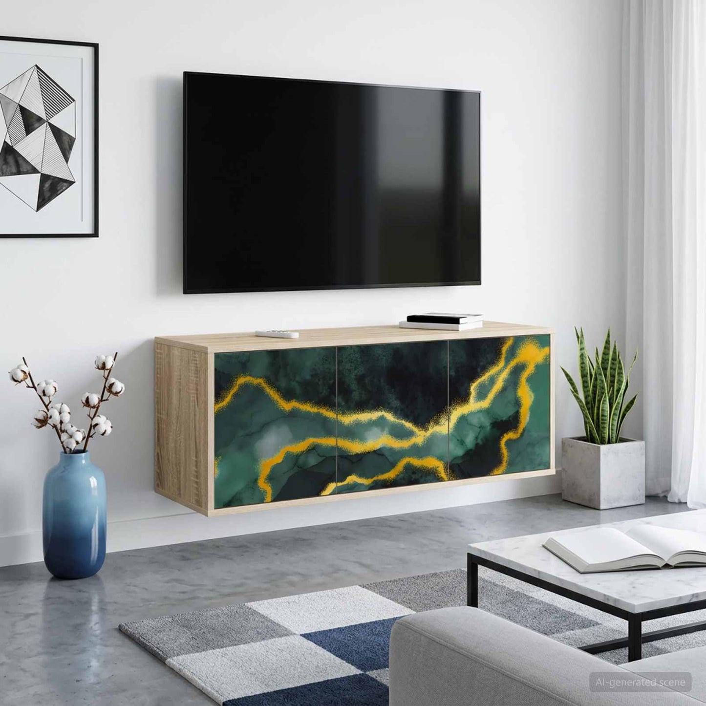 Wall-mounted TV Cabinet WIJHE 102 x 33 x 40 cm Sonoma Oak