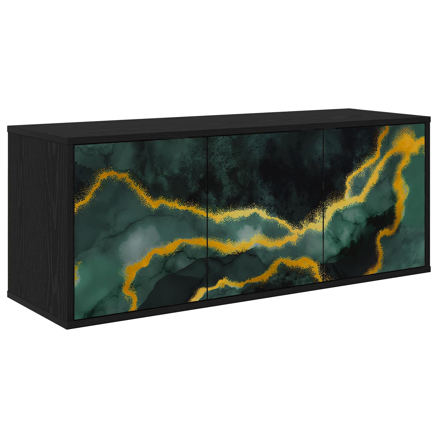 Wall-mounted TV Cabinet WIJHE 102 x 33 x 40 cm Black Oak