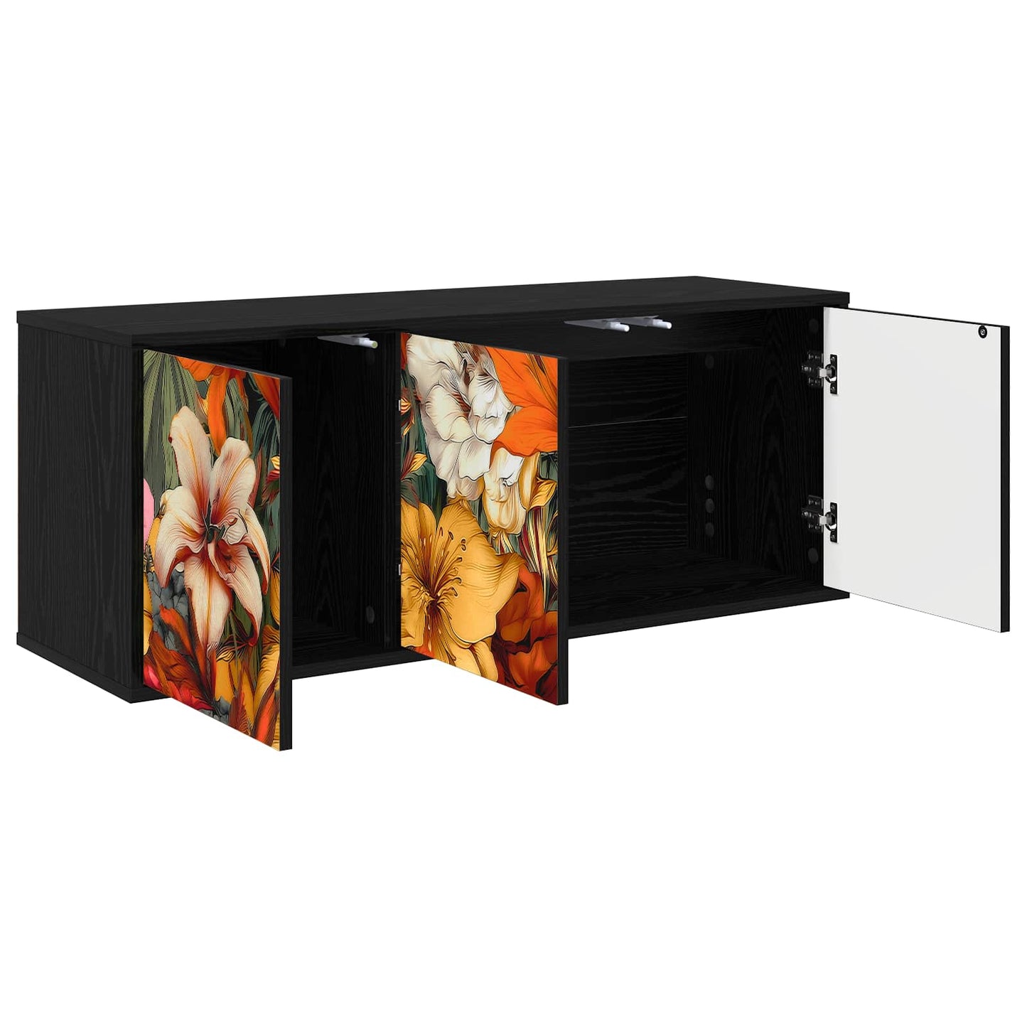 Wall-mounted TV Cabinet GENNEP 102 x 33 x 40 cm Black Oak