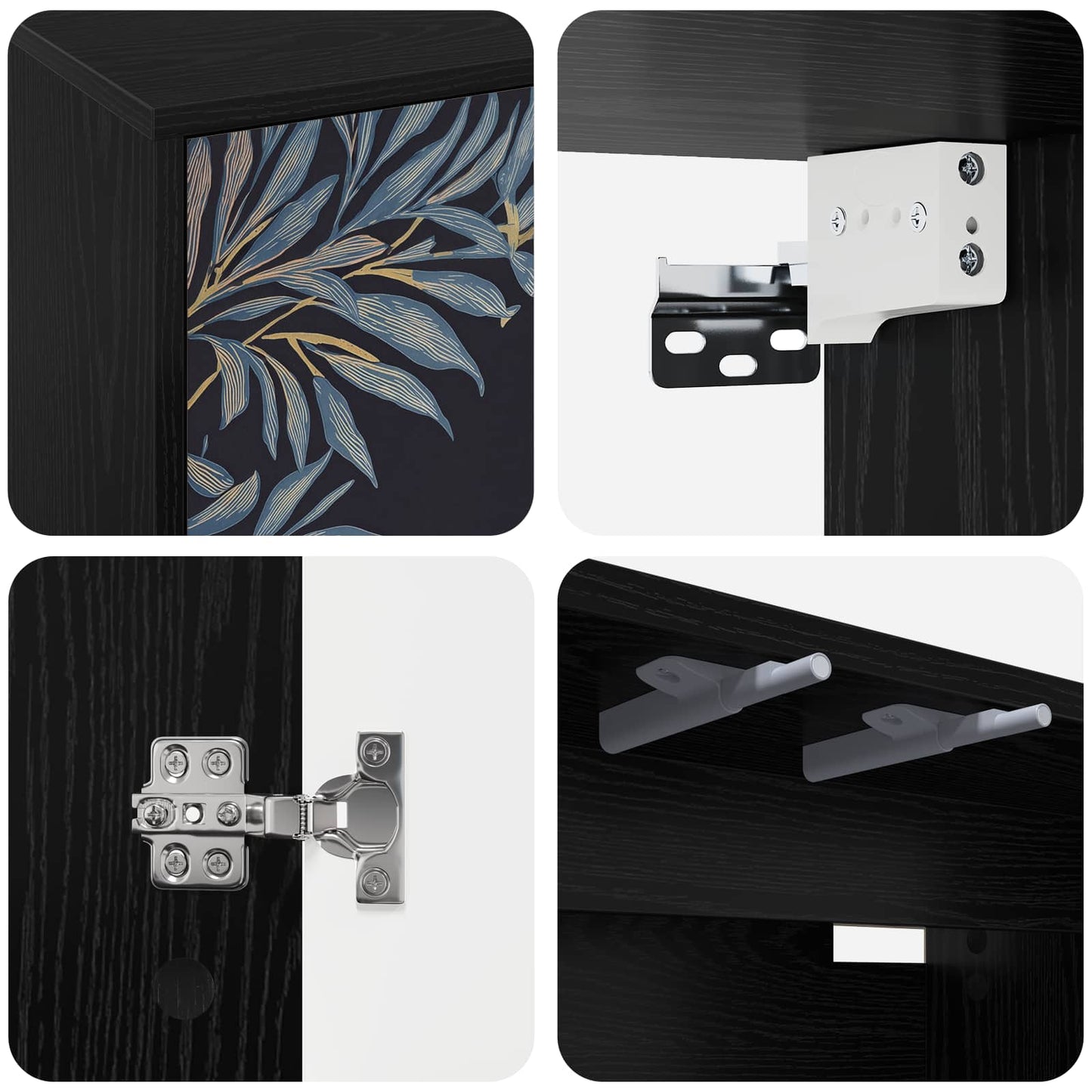 Wall-mounted TV Cabinet DOKKUM 102 x 33 x 40 cm Black Oak