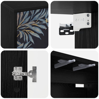 Wall-mounted TV Cabinet DOKKUM 102 x 33 x 40 cm Black Oak