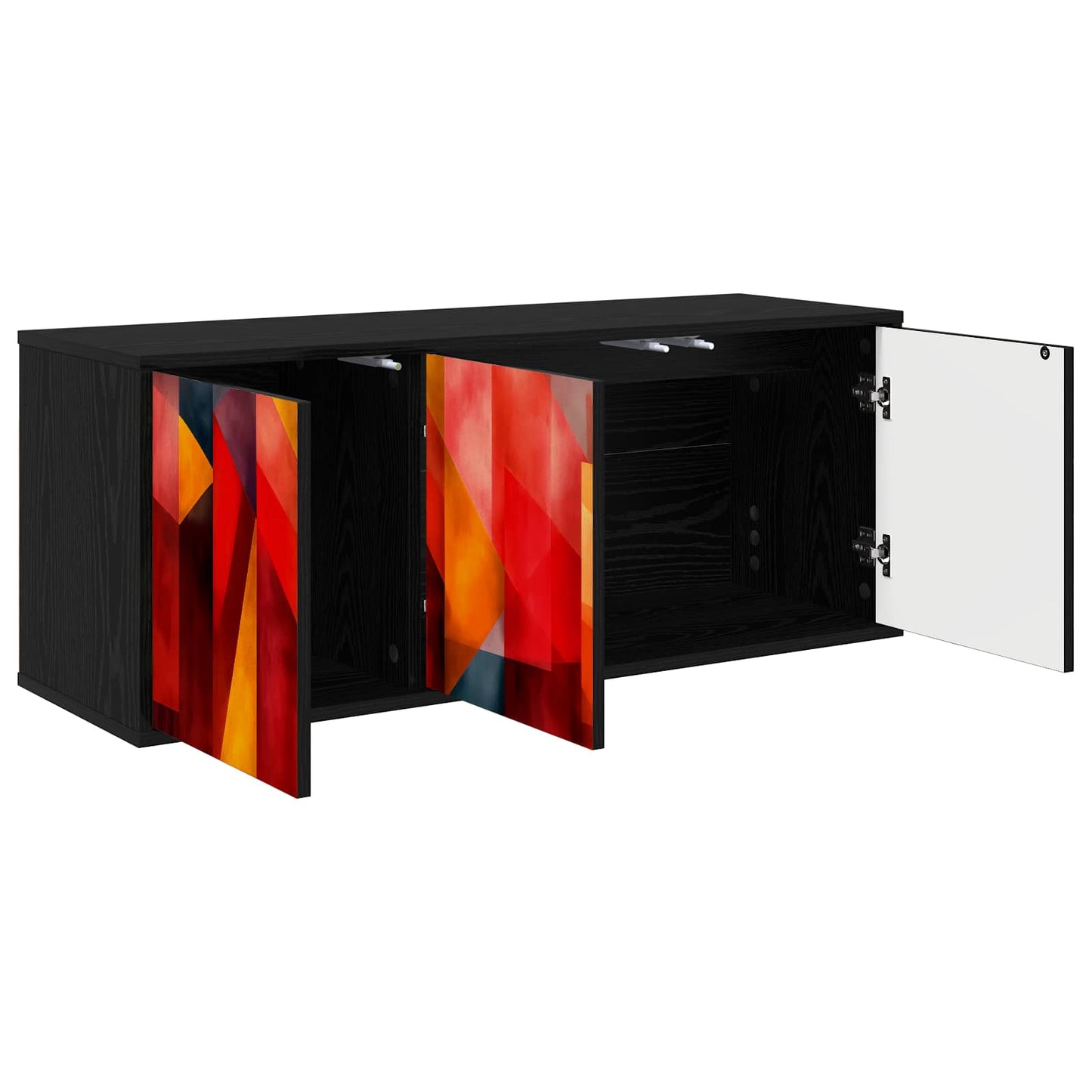 Wall-mounted TV Cabinet HEESCH 102 x 33 x 40 cm Black Oak