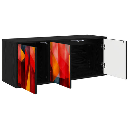 Wall-mounted TV Cabinet HEESCH 102 x 33 x 40 cm Black Oak