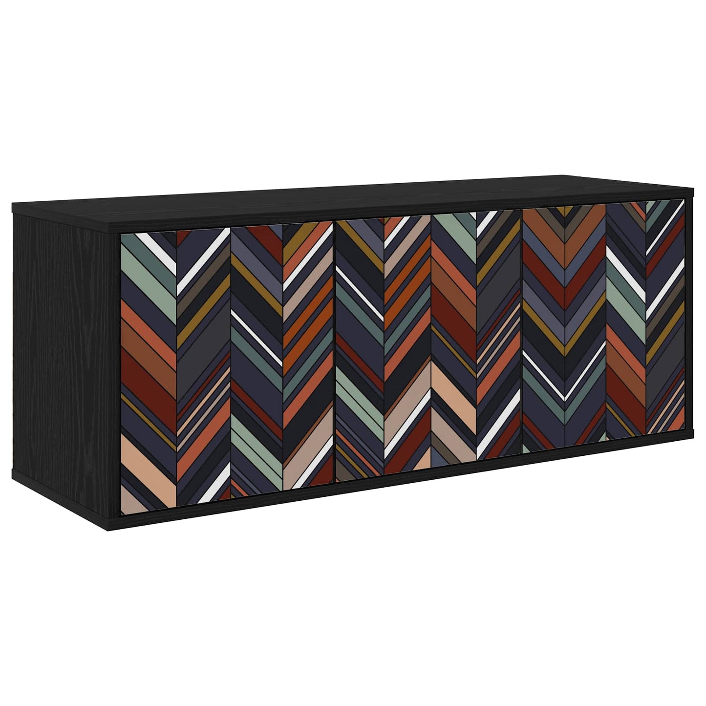 Wall-mounted TV Cabinet OMMEN 102 x 33 x 40 cm Black Oak