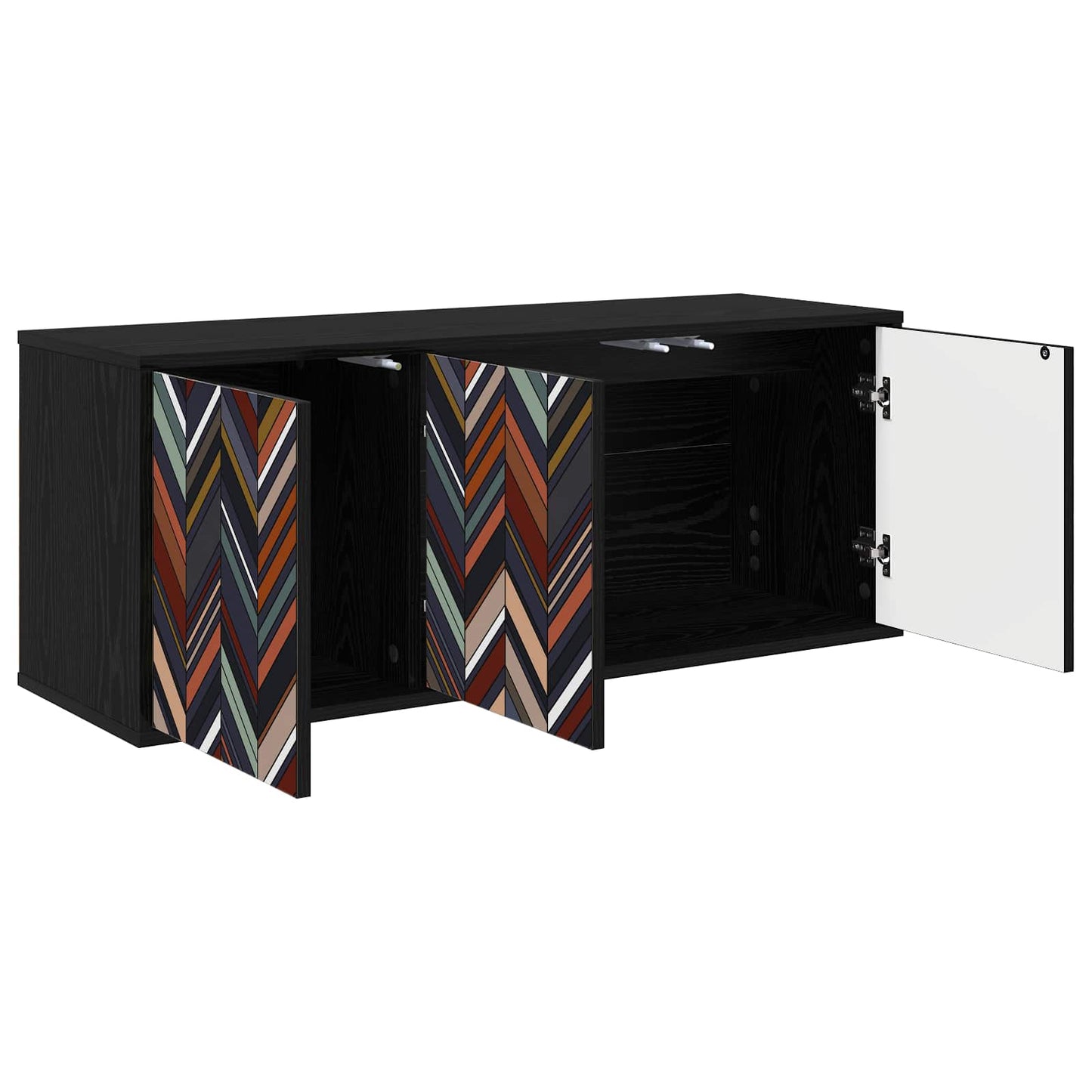 Wall-mounted TV Cabinet OMMEN 102 x 33 x 40 cm Black Oak