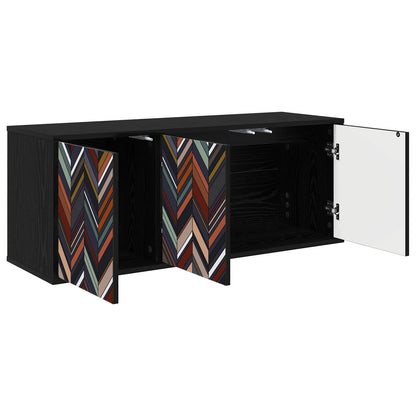 Wall-mounted TV Cabinet OMMEN 102 x 33 x 40 cm Black Oak