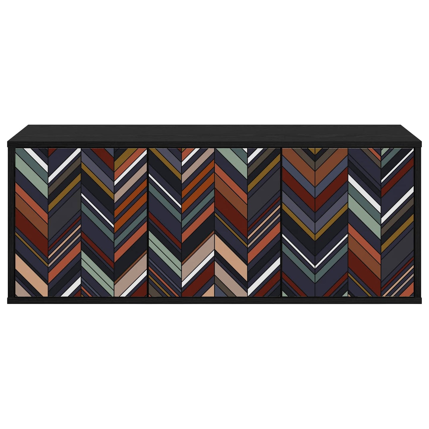 Wall-mounted TV Cabinet OMMEN 102 x 33 x 40 cm Black Oak