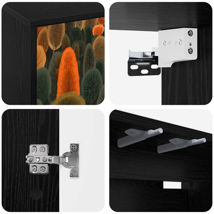 Wall-mounted TV Cabinet ZAANDAM 102 x 33 x 40 cm Black Oak