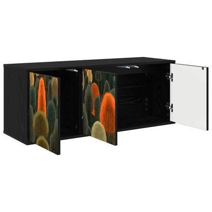 Wall-mounted TV Cabinet ZAANDAM 102 x 33 x 40 cm Black Oak