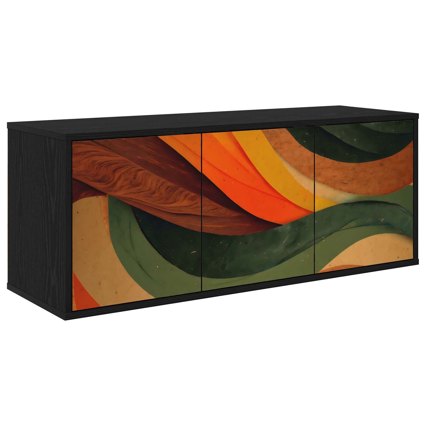 Wall-mounted TV Cabinet BONN 102 x 33 x 40 cm Black Oak