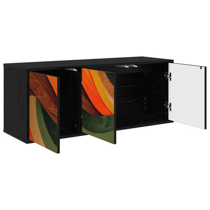 Wall-mounted TV Cabinet BONN 102 x 33 x 40 cm Black Oak
