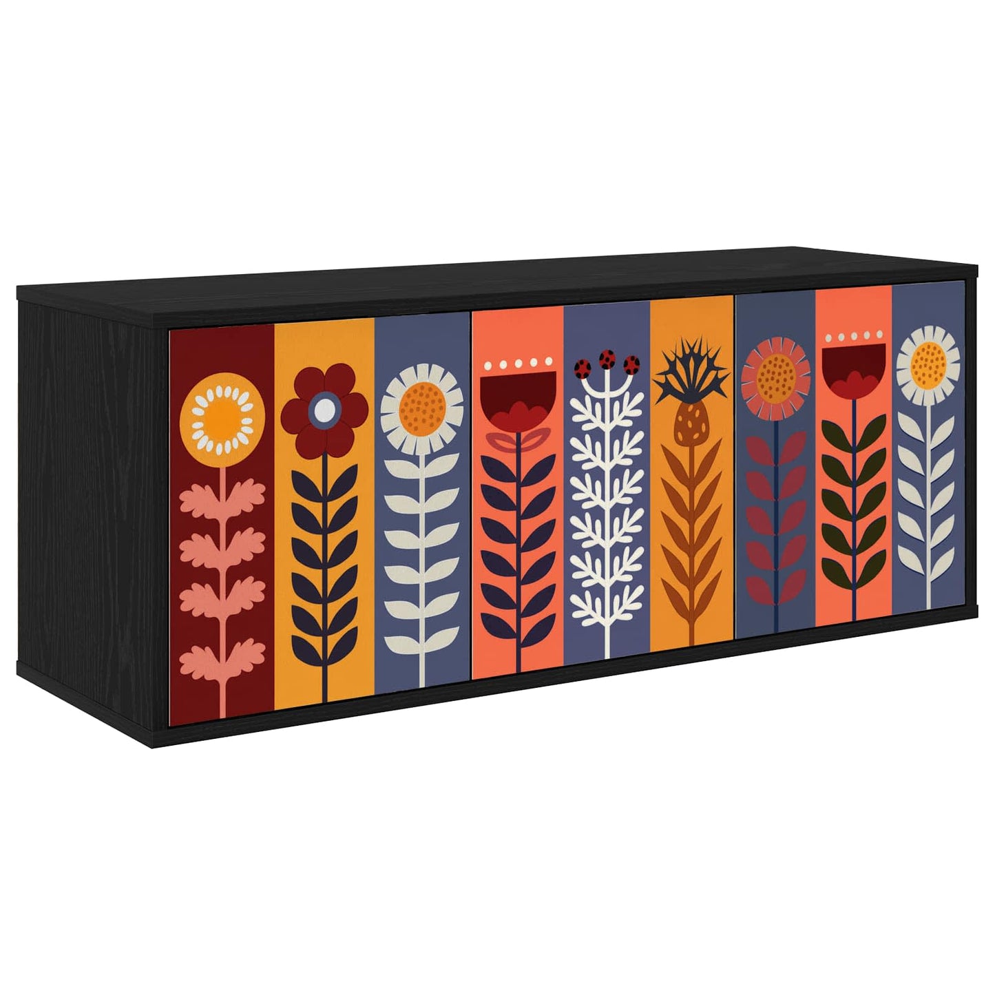Wall-mounted TV Cabinet ESSEN 102 x 33 x 40 cm Black Oak