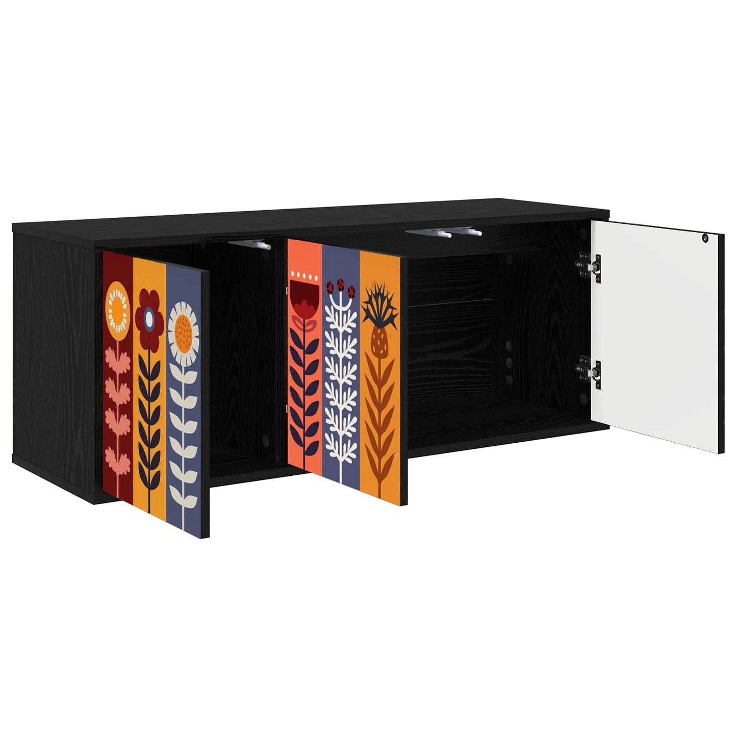 Wall-mounted TV Cabinet ESSEN 102 x 33 x 40 cm Black Oak