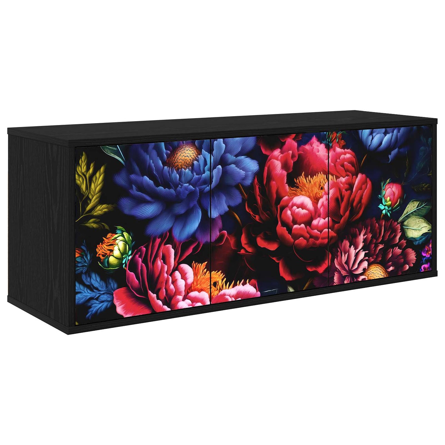 Wall-mounted TV Cabinet KIEL 102 x 33 x 40 cm Black Oak