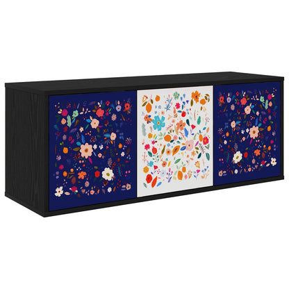 Wall-mounted TV Cabinet MAINZ 102 x 33 x 40 cm Black Oak