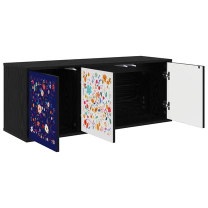 Wall-mounted TV Cabinet MAINZ 102 x 33 x 40 cm Black Oak