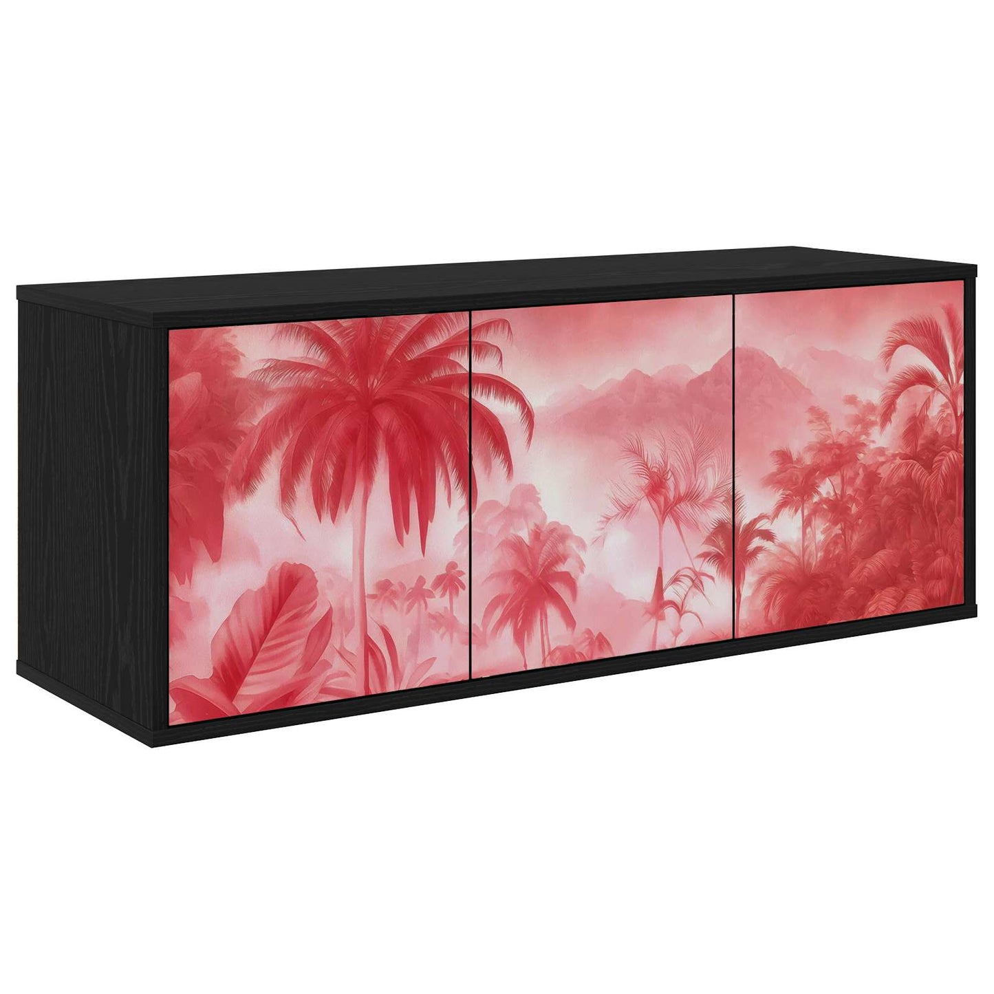 Wall-mounted TV Cabinet AACHEN 102 x 33 x 40 cm Black Oak