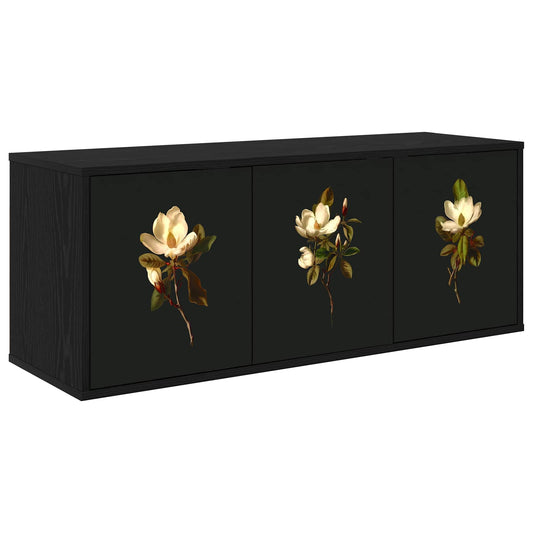 Wall-mounted TV Cabinet BREMEN 102 x 33 x 40 cm Black Oak