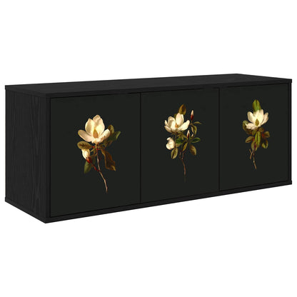 Wall-mounted TV Cabinet BREMEN 102 x 33 x 40 cm Black Oak