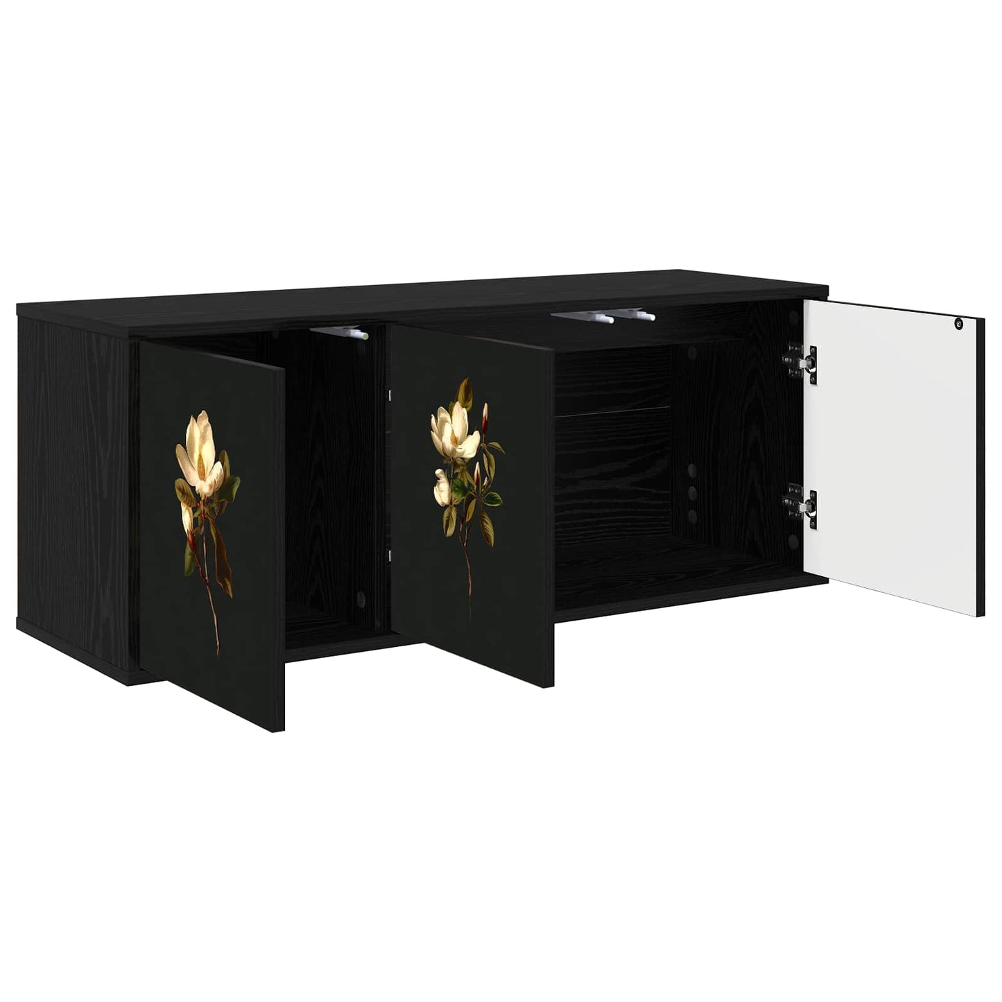 Wall-mounted TV Cabinet BREMEN 102 x 33 x 40 cm Black Oak