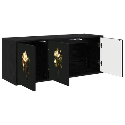 Wall-mounted TV Cabinet BREMEN 102 x 33 x 40 cm Black Oak