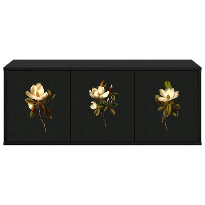 Wall-mounted TV Cabinet BREMEN 102 x 33 x 40 cm Black Oak