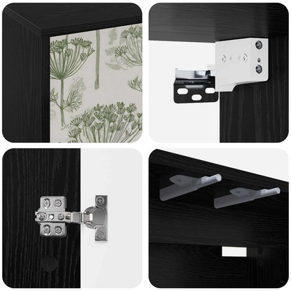 Wall-mounted TV Cabinet GOTHA 102 x 33 x 40 cm Black Oak