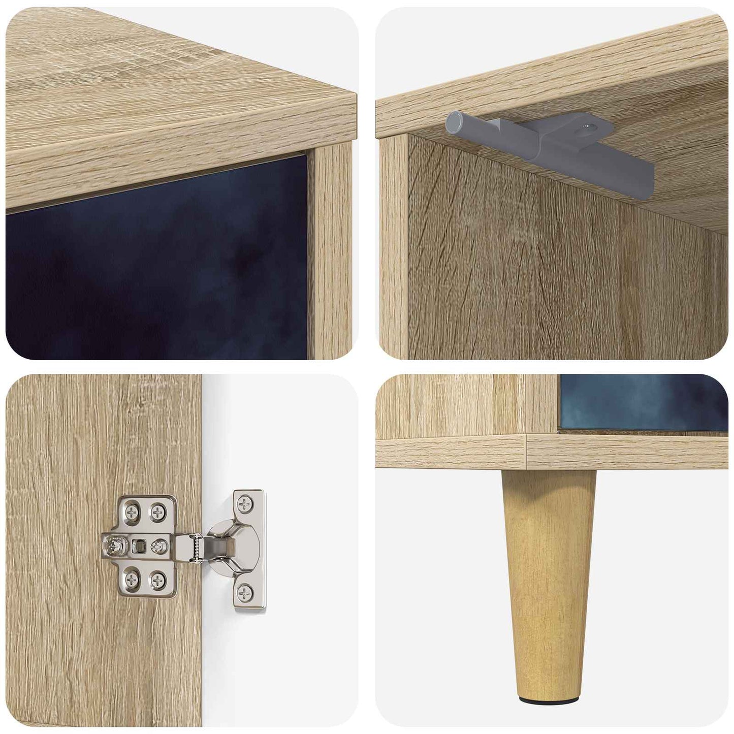 Bedside Cabinet RAALTE 2 pcs Sonoma Oak 36 x 33 x 50 cm