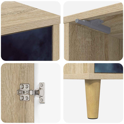 Bedside Cabinet RAALTE 2 pcs Sonoma Oak 36 x 33 x 50 cm