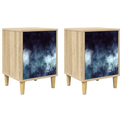 Bedside Cabinet RAALTE 2 pcs Sonoma Oak 36 x 33 x 50 cm