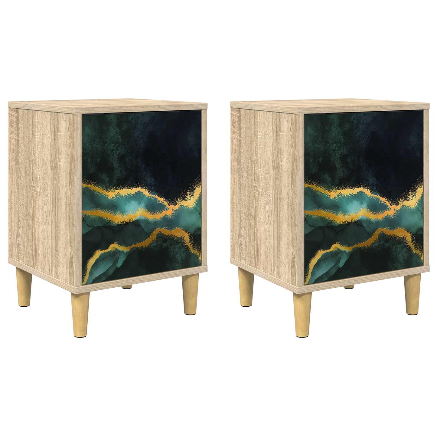 Bedside Cabinet WIJHE 2 pcs Sonoma Oak 36 x 33 x 50 cm