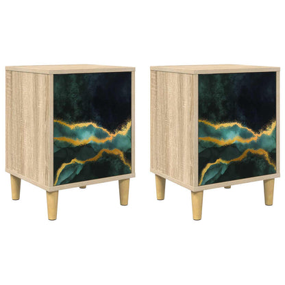 Bedside Cabinet WIJHE 2 pcs Sonoma Oak 36 x 33 x 50 cm
