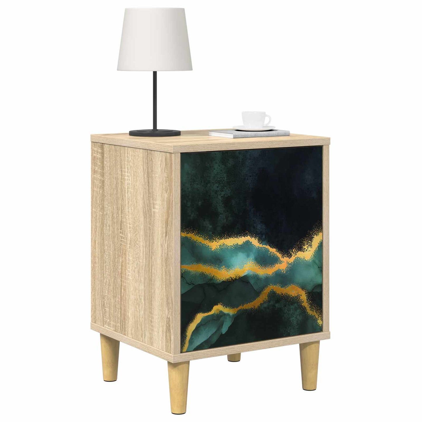 Bedside Cabinet WIJHE 2 pcs Sonoma Oak 36 x 33 x 50 cm