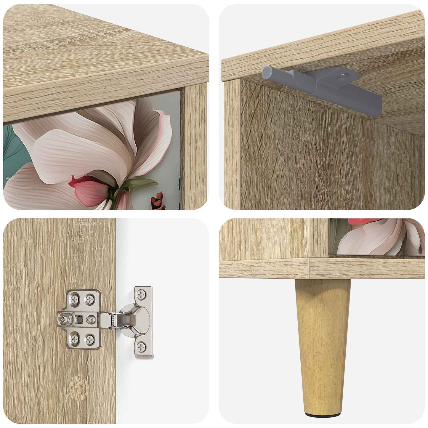 Bedside Cabinet BORNE Sonoma Oak 36 x 33 x 50 cm