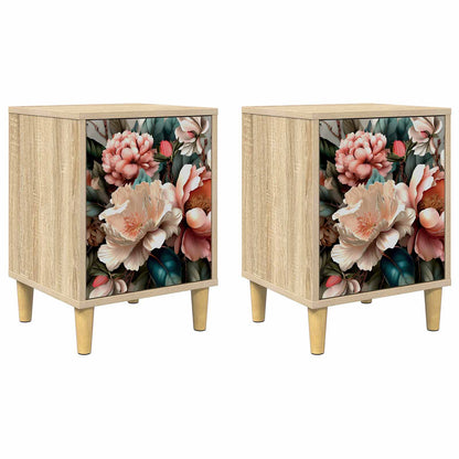 Bedside Cabinet BORNE 2 pcs Sonoma Oak 36 x 33 x 50 cm