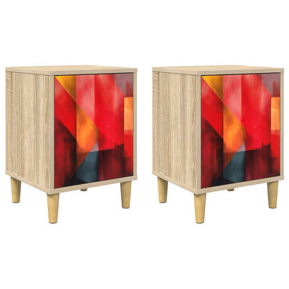Bedside Cabinet HEESCH 2 pcs Sonoma Oak 36 x 33 x 50 cm