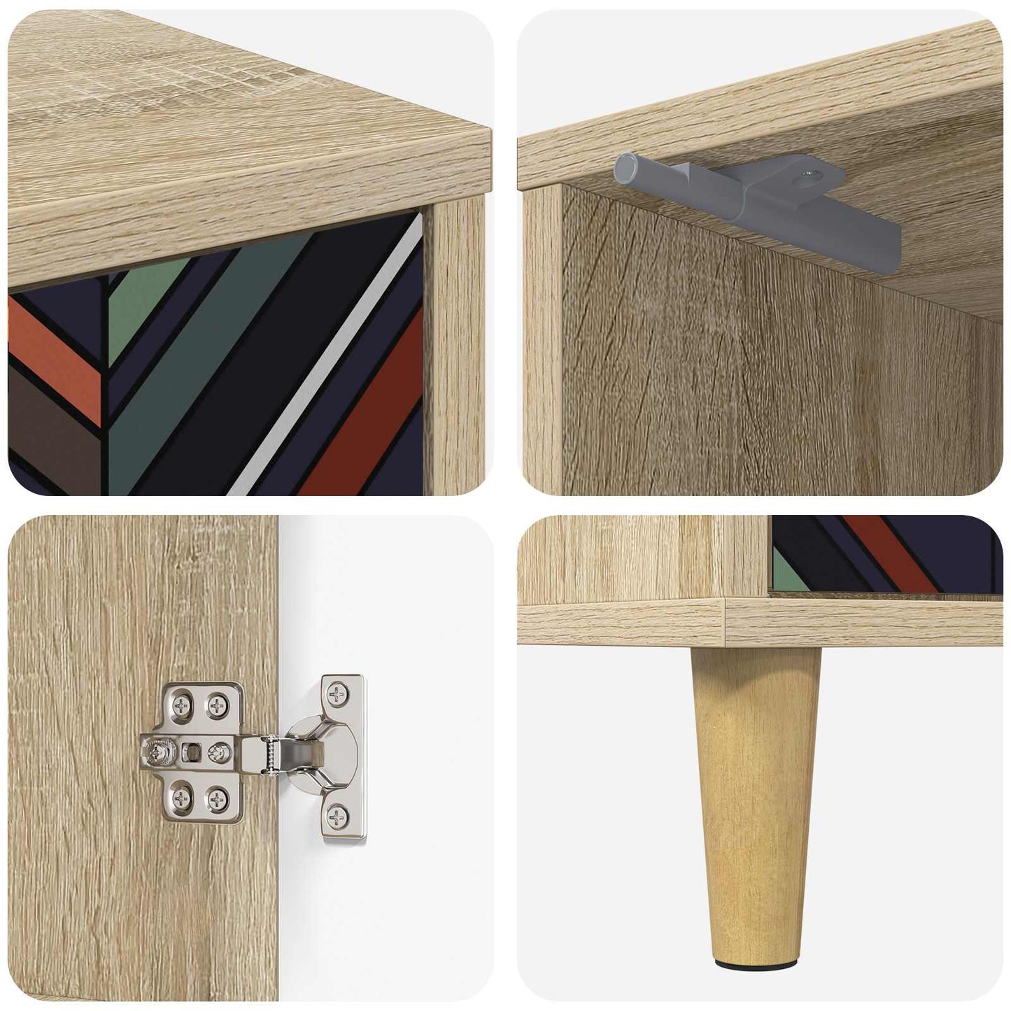 Bedside Cabinet OMMEN Sonoma Oak 36 x 33 x 50 cm