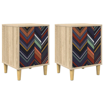 Bedside Cabinet OMMEN 2 pcs Sonoma Oak 36 x 33 x 50 cm