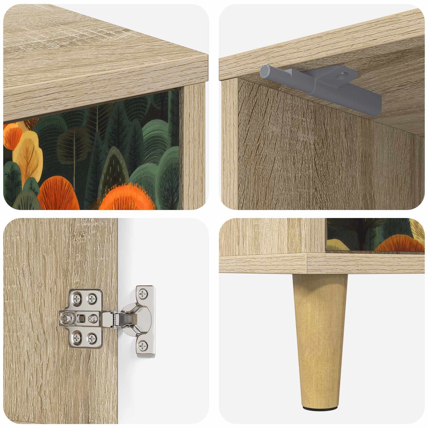 Bedside Cabinet ZAANDAM Sonoma Oak 36 x 33 x 50 cm