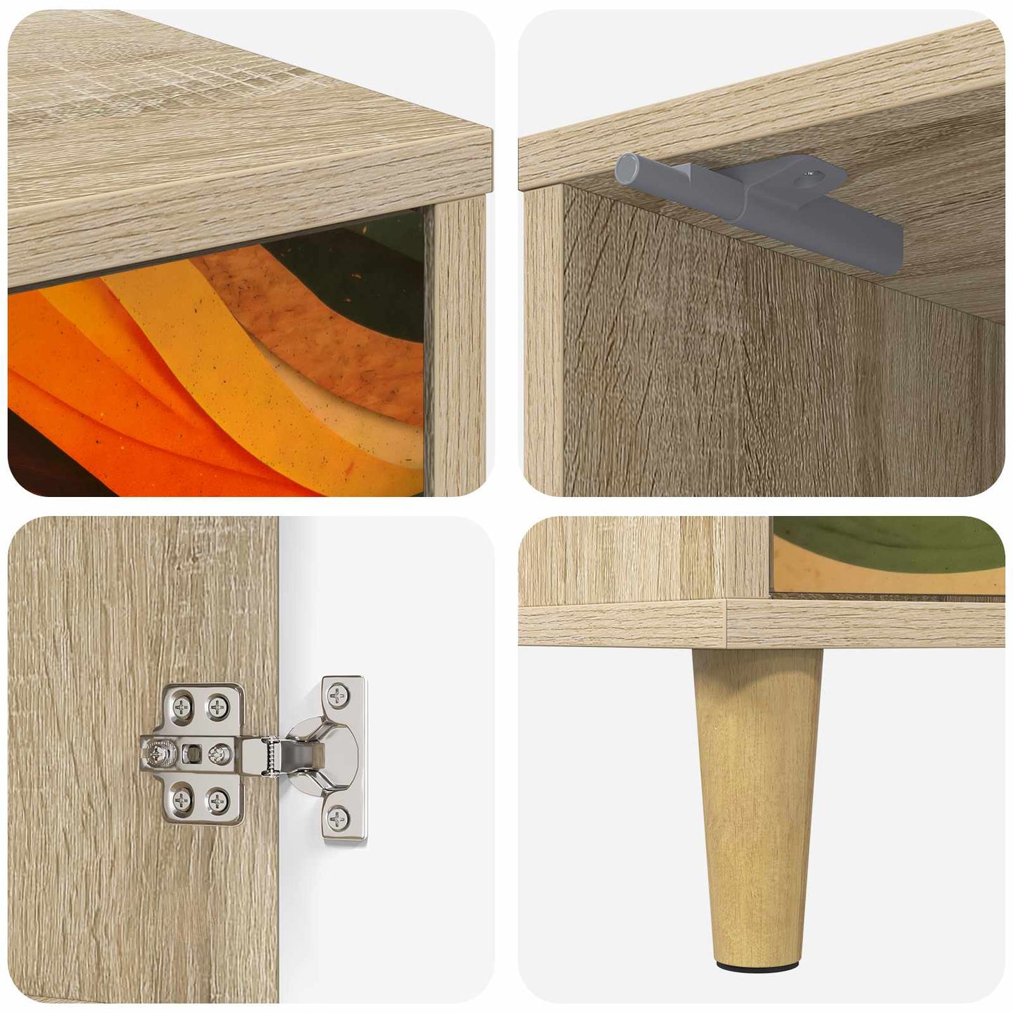 Bedside Cabinet BONN 2 pcs Sonoma Oak 36 x 33 x 50 cm