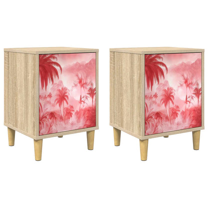 Bedside Cabinet AACHEN 2 pcs Sonoma Oak 36 x 33 x 50 cm