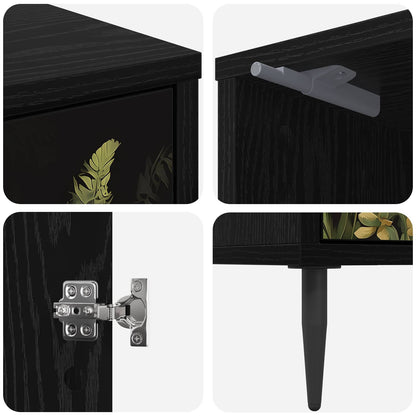 Bedside Cabinet RHENEN Black Oak 36 x 33 x 51 cm