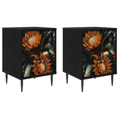 Bedside Cabinet LOCHEM 2 pcs Black Oak 36 x 33 x 51 cm