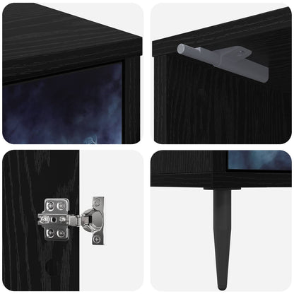 Bedside Cabinet RAALTE Black Oak 36 x 33 x 51 cm