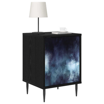 Bedside Cabinet RAALTE Black Oak 36 x 33 x 51 cm